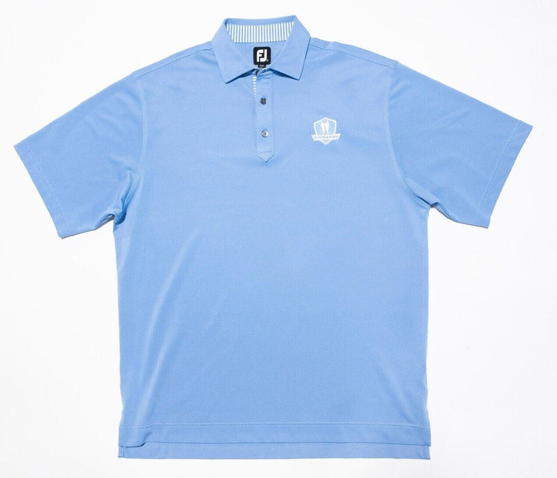 FootJoy Golf Shirt Large Men's Polo Solid Light Blue Wicking Performance Stretch