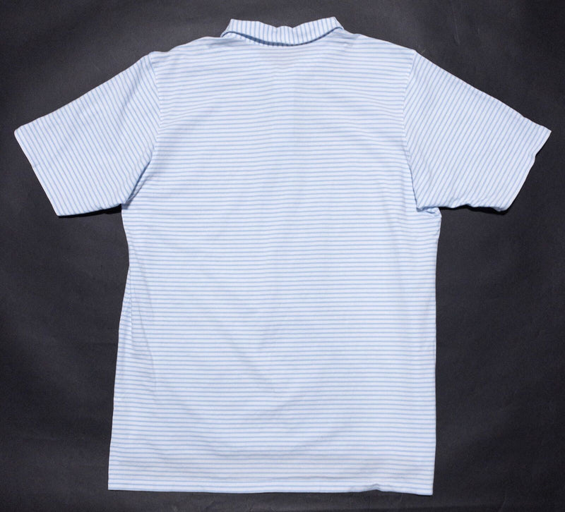 B. Draddy Golf Polo Shirt Men's Large Blue White Striped Short Sleeve USA