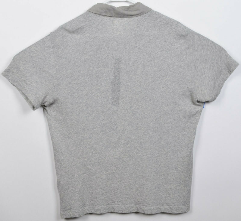 Billy Reid Men's Large Cotton Cashmere Blend Heather Gray Soft Polo Shirt