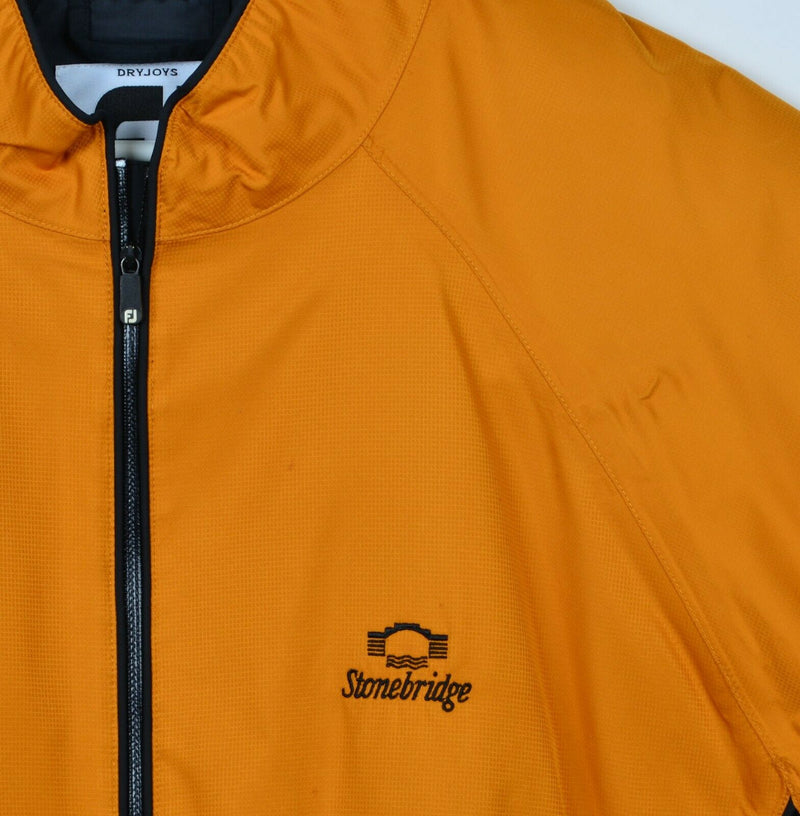 FootJoy DryJoys Men's XL Tour Collection Half-Zip Orange Rain FJ Golf Jacket