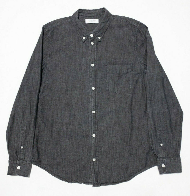 Everlane Denim Shirt Men's Large Button-Down Gray Long Sleeve Jean Shirt