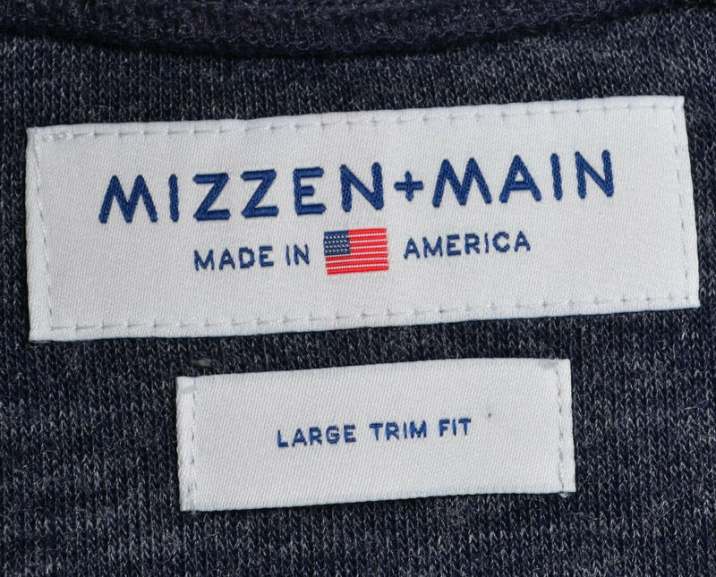 Mizzen+Main Men's Large Trim Fit Navy Blue V-Neck Poly Rayon Pullover Sweatshirt