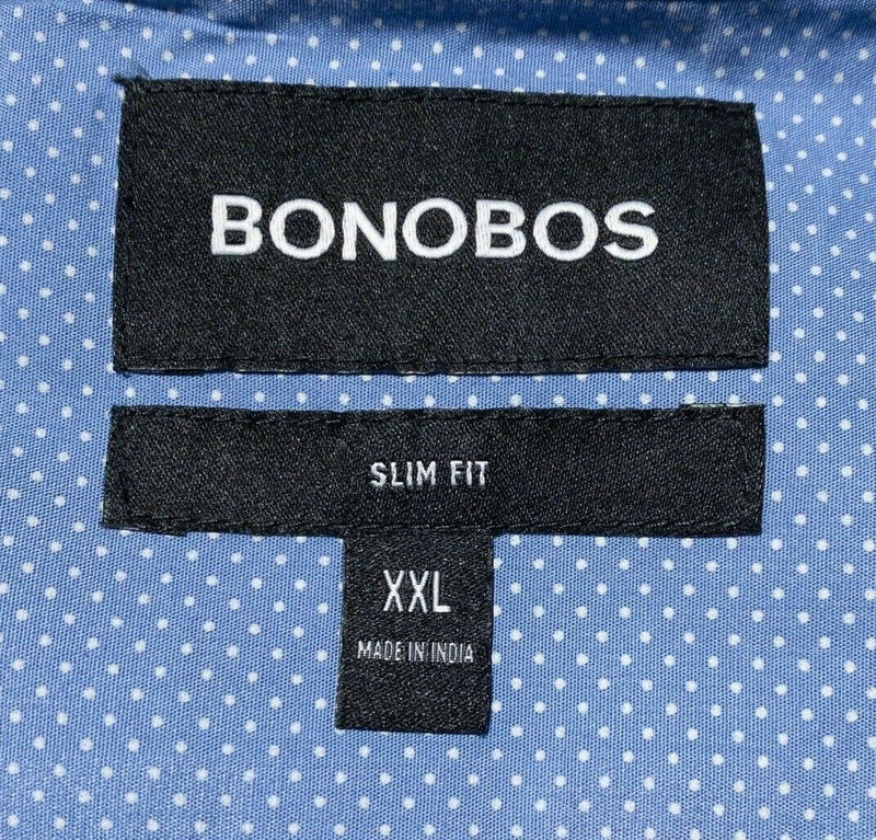 Bonobos Polka Dot Shirt Men's 2XL Slim Fit Button-Down Casual Blue