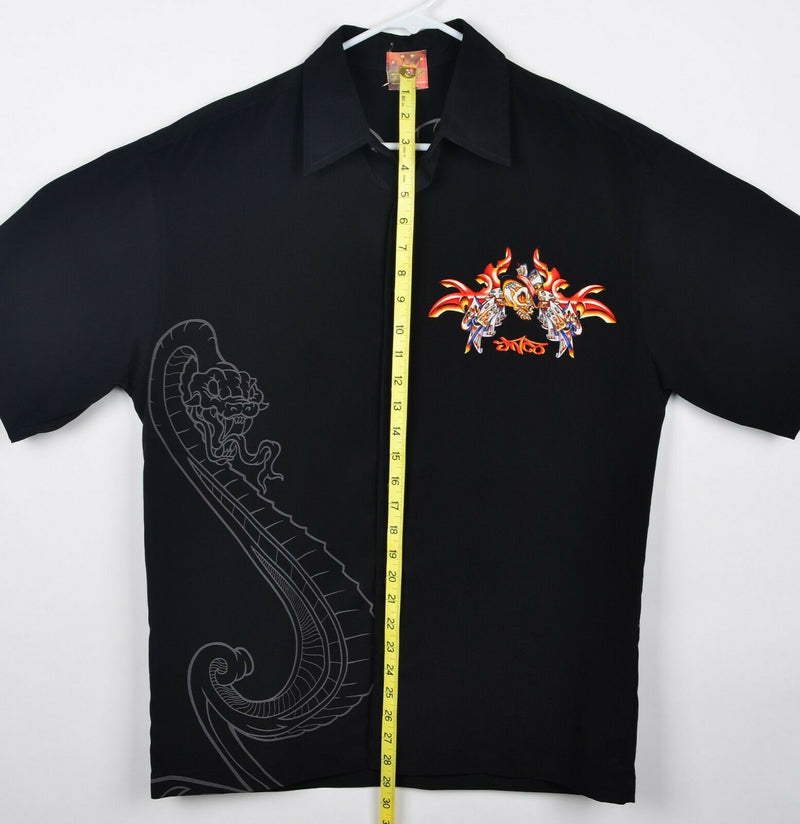 Vtg 90s JNCO Men’s Sz Medium Skull Flames Spades Skate Street Shirt