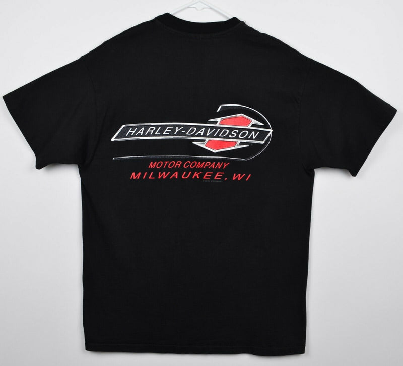 Vintage 1990 Harley-Davidson Men's Sz Large Eagle USA Flag Patriotic T-Shirt