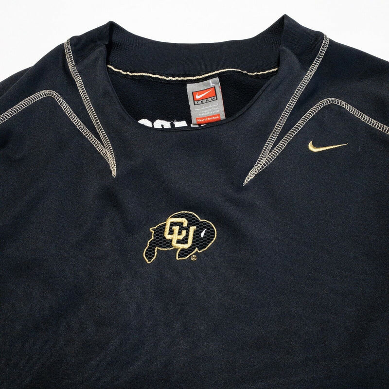 Colorado Buffaloes Sweatshirt Men's Large Nike Team Pullover Warm-Up Black