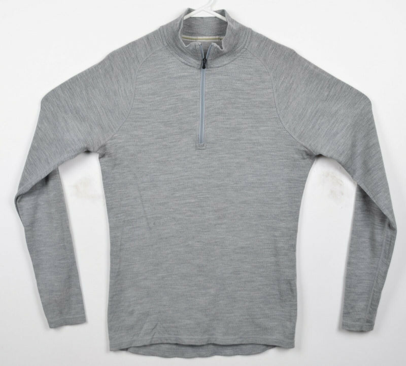 Smartwool Men’s Medium Merino Wool 1/4 Zip Heather Gray Base Layer Sweater