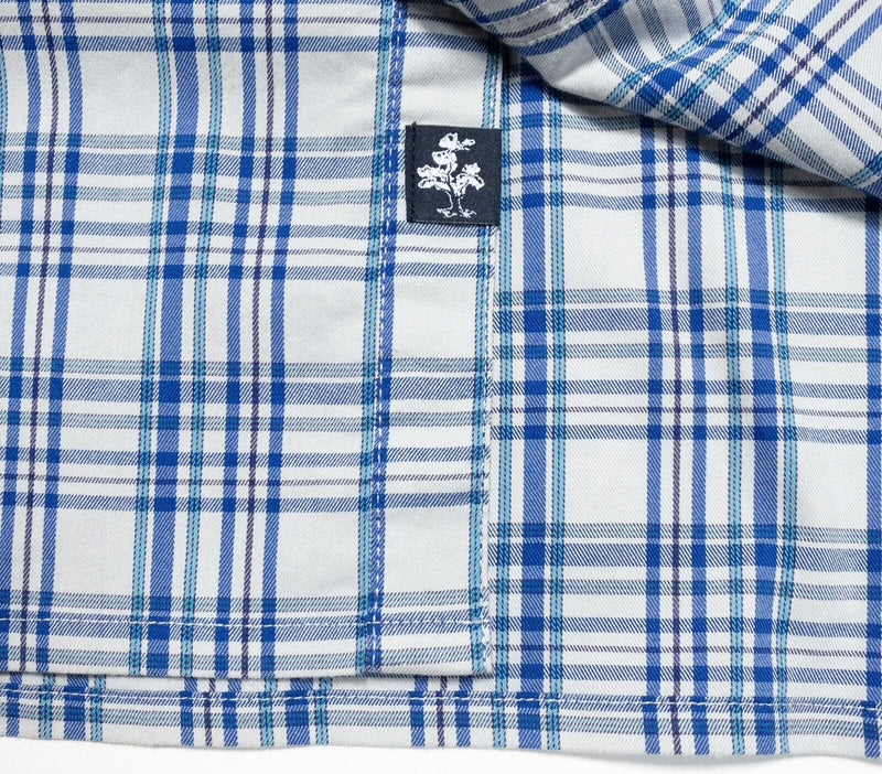 Stio Men's XL Shirt Long Sleeve Button-Front Blue Plaid Cotton Blend Outdoor