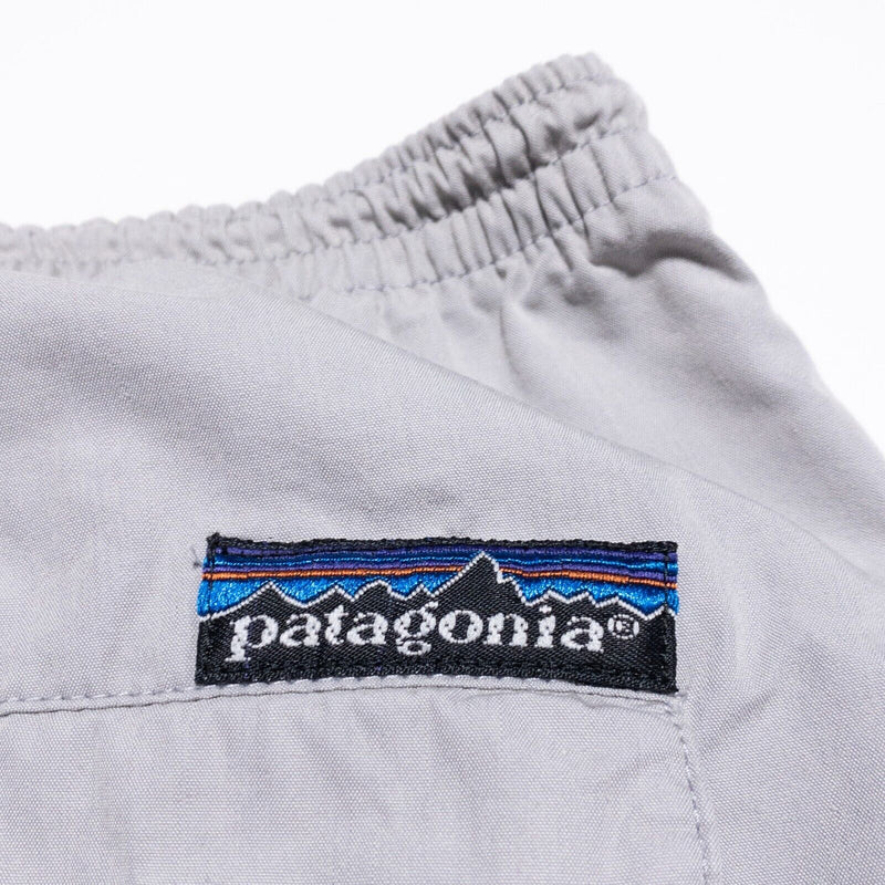 Patagonia Baggies Pants Men's Large Vintage Light Gray Joggers Lightweight 90s