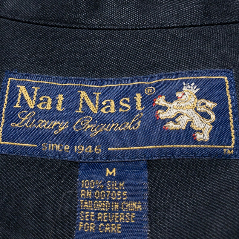 Nat Nast Silk Embroidered Shirt Men's Medium Cocktail Capers Limited Edition