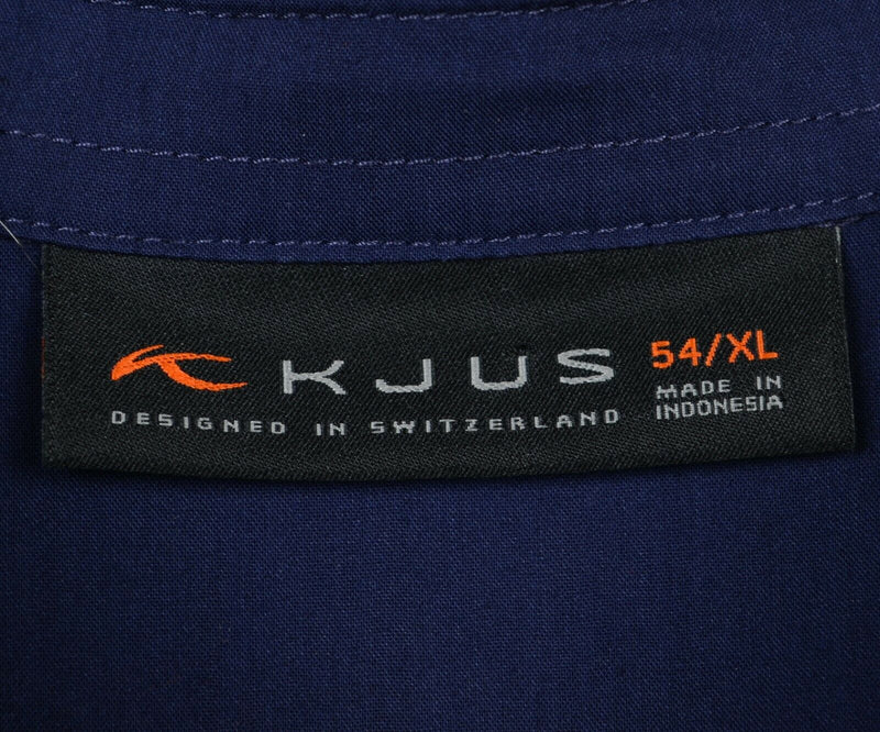 KJUS Men's 54/XL "Zinal" Solid Navy Blue Wicking Polyester Button-Down Shirt