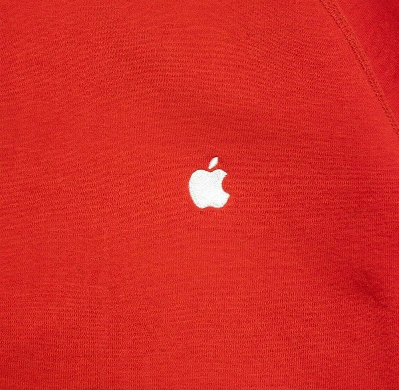 Apple Store Employee Sweatshirt Men's Large 1/4 Zip Pullover Solid Red