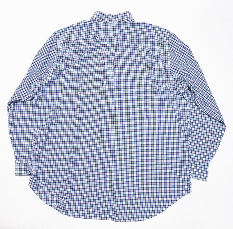 Polo Ralph Lauren 2XLT Long Sleeve Men's Shirt Blue Pink Check Big & Tall Button