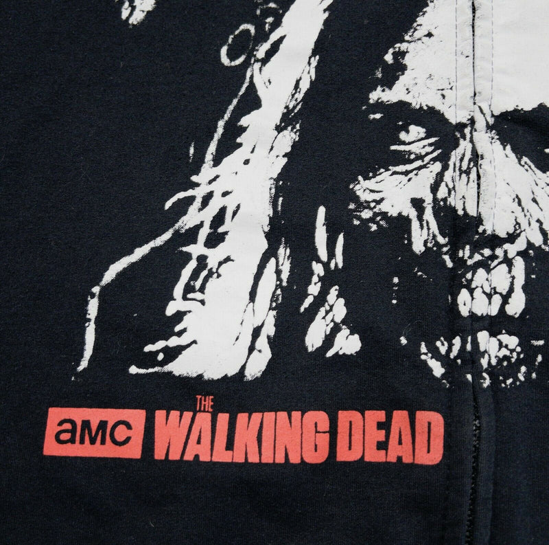 The Walking Dead Men's 2XL Zombies Graphic Black Full Zip Hooded Sweatshirt