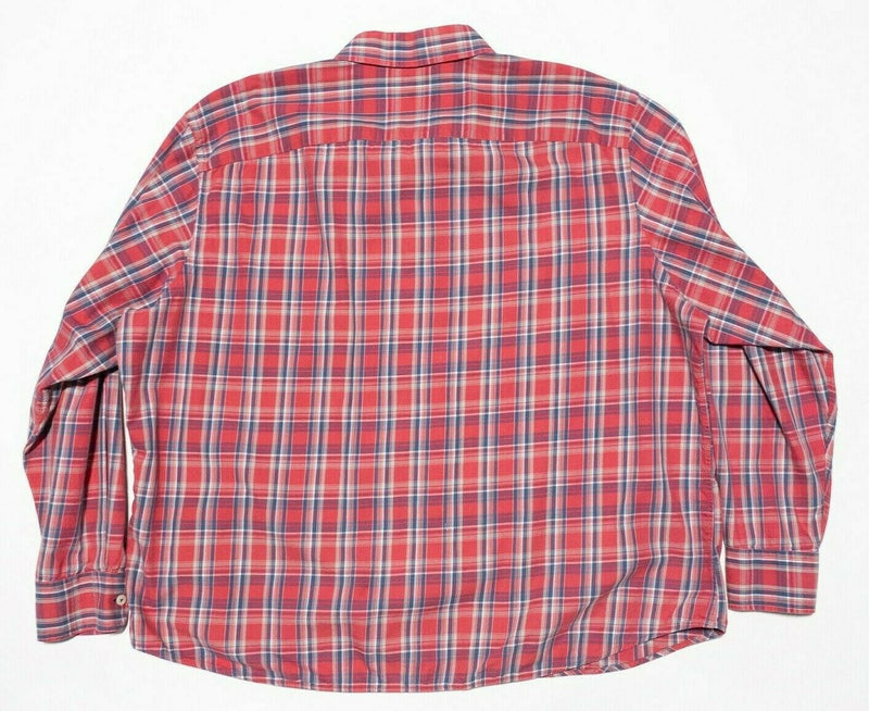 UNTUCKit Men's 3XL Classic (4XL) Red Blue Plaid Casual Button-Front Shirt