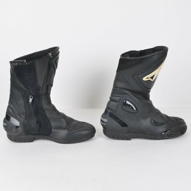 Teknic Men's Sz EUR 46 (US 11) Black Leather Motorcycle Riding Boots