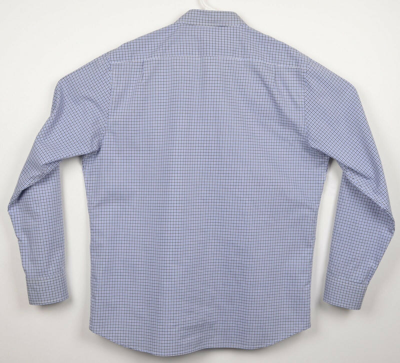 UNTUCKit Men's 2XL Slim Fit Blue Plaid Check Long Sleeve Button-Down Shirt
