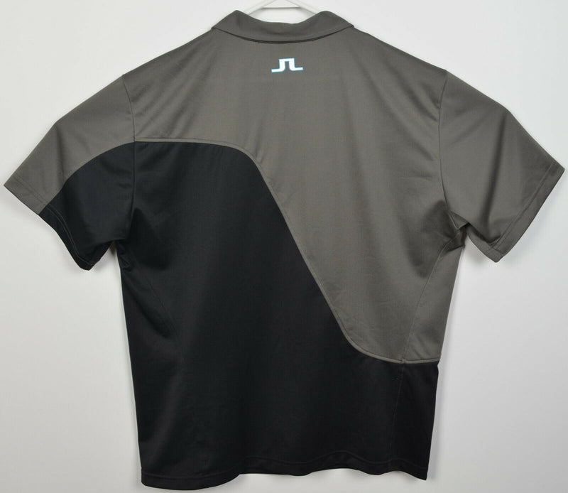 J. Lindeberg Men's 2XL 1/4 Zip FieldSensor Gray Black Wicking Golf Polo Shirt