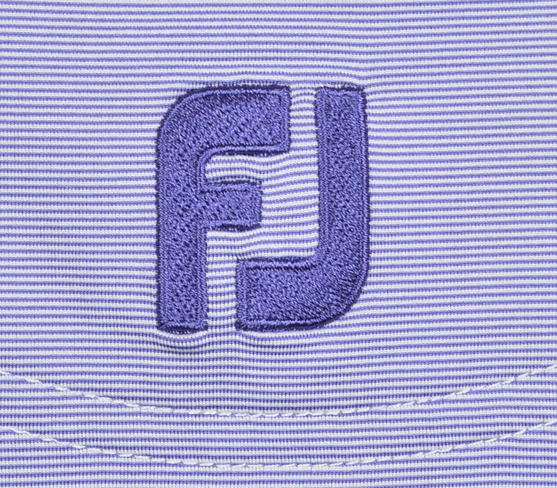 FootJoy Men's Sz Large Purple Micro-Striped FJ Performance Golf Polo Shirt
