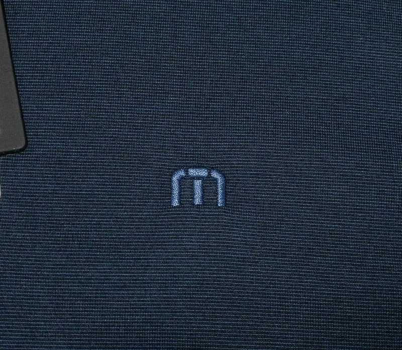 Travis Mathew XL Polo Men's Golf Shirt The Zinna Blue Indigo Black Prestige 77