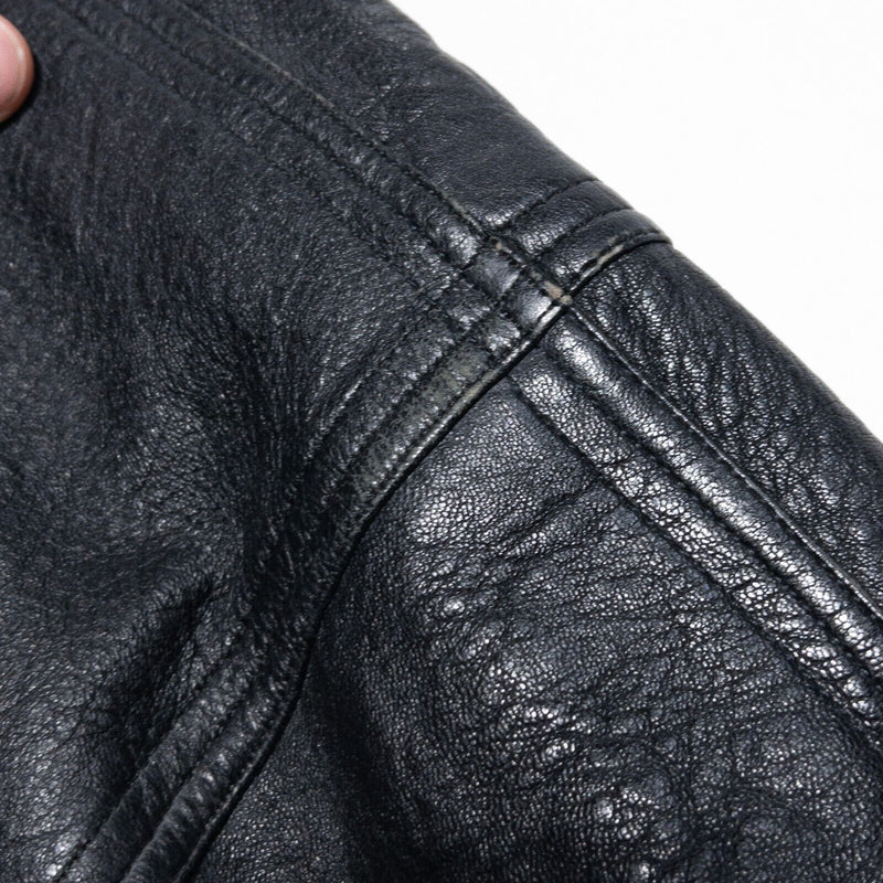Marc Buchanan Pelle Pelle Leather Jacket Men's 46 Black Vintage 90s Moto Biker