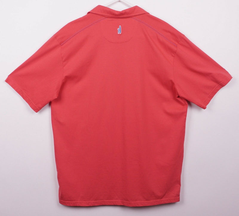 Johnnie-O Men's Sz Large Solid Red West Coast Prep Short Sleeve Golf Polo Shirt