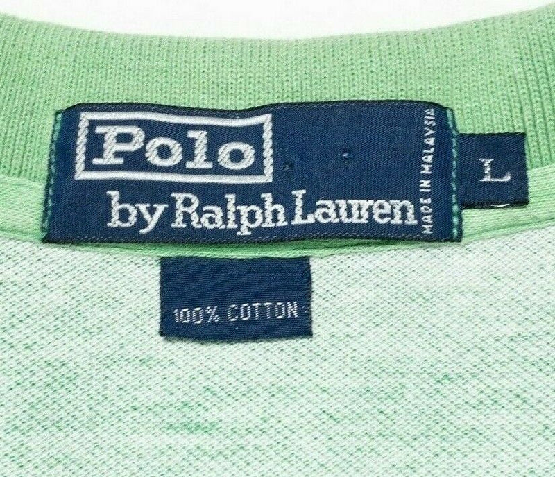 Polo Ralph Lauren Large Men's Polo Shirt 90s Multi-Color Striped Pink Green Pony