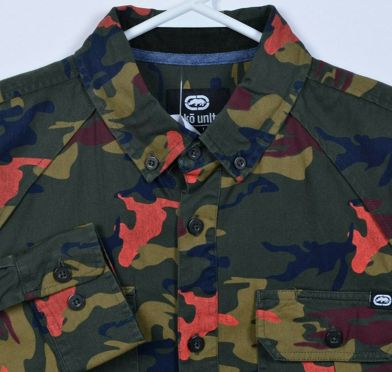 Ecko Unltd. Men's Small Camouflage Button-Front Camo Twill Jacket Shirt