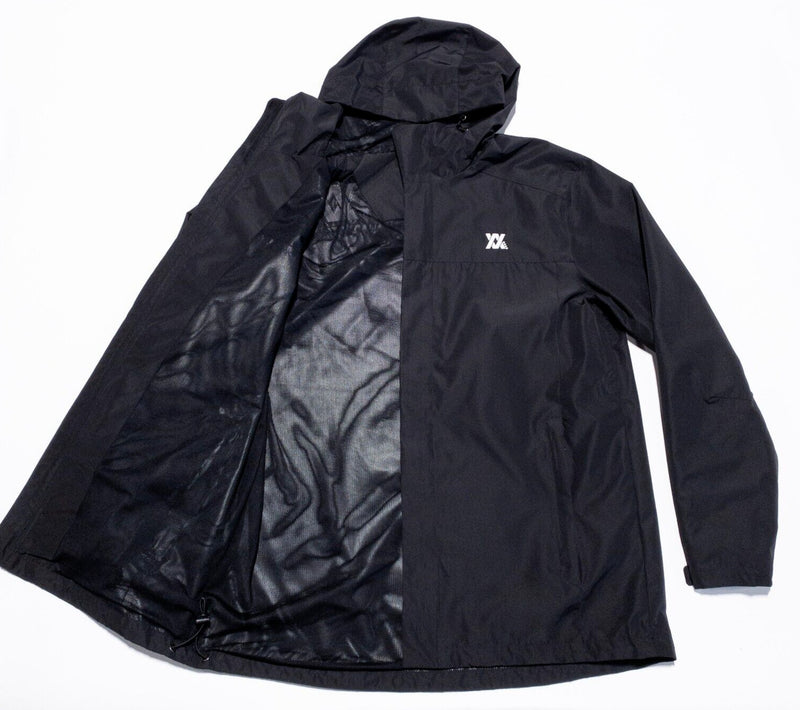 Dixxon Windbreaker Jacket Men's XL Black Full Zip Hooded Rain Ground Up Custom