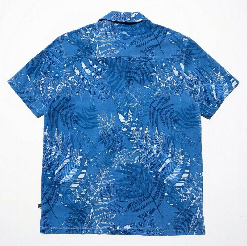 Tommy Bahama Island Zone Shirt Medium Men's Hawaiian Floral Blue 37.5 Technology