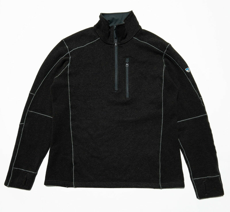 Kuhl Interceptr 1/4 Zip Fleece Sweater Jacket Alfpaca Men's Large Dark Brown