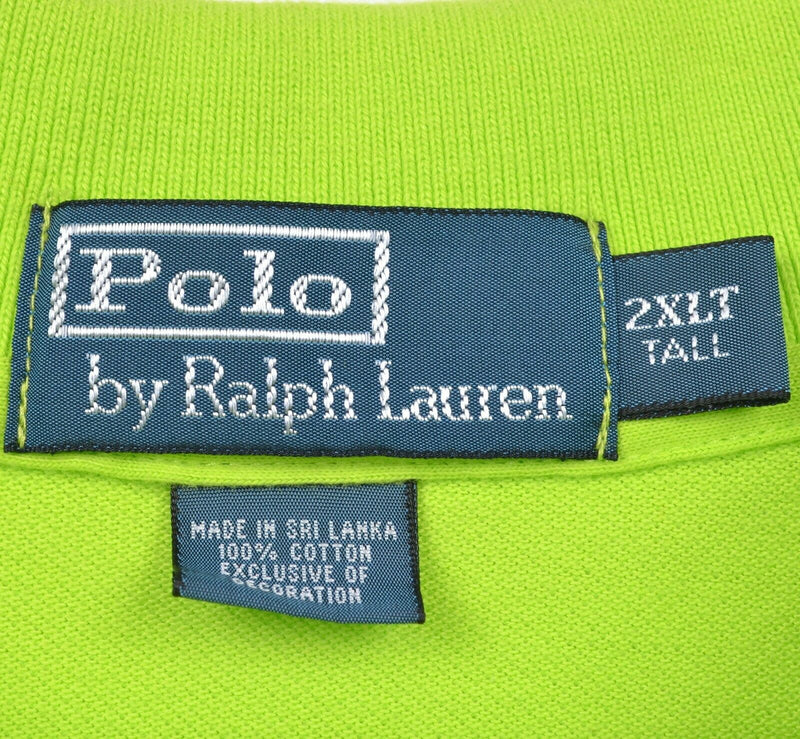 Polo Ralph Lauren Men's 2XLT Tall Solid Lime Green "The Mesh Shirt" Polo Shirt