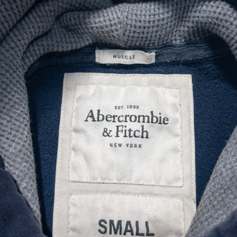 Abercrombie & Fitch Muscle Hoodie Men's Small New York Pullover Vintage Y2K Blue