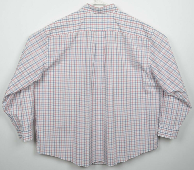 Brooks Brothers Men's 2XL Non-Iron Red Blue Plaid Button-Down Dress Shirt