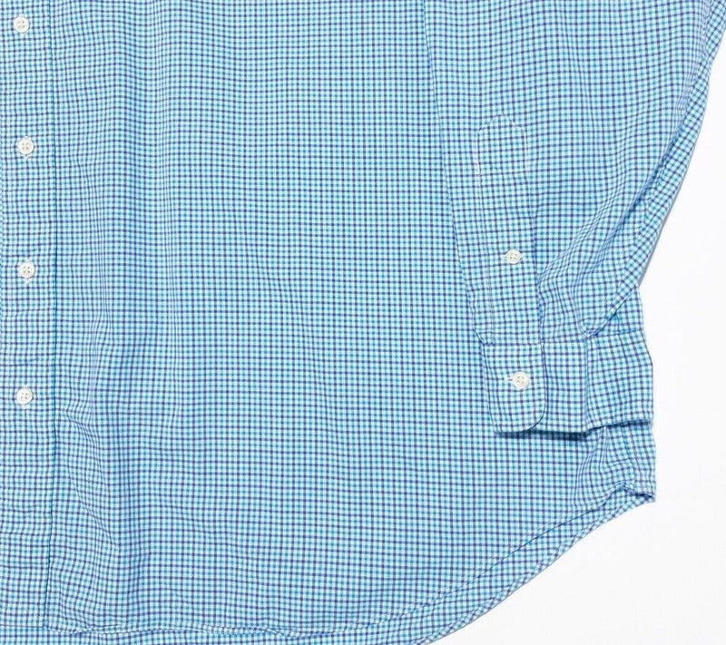 Polo Ralph Lauren 4XB Long Sleeve Men's Shirt Blue Check Big & Tall 4XL Big