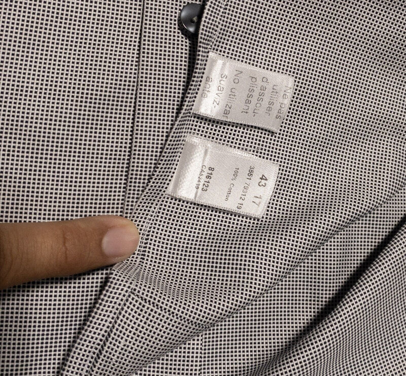 Eton Dress Shirt 17 (43) Men's French Cuff Gray Button-Front Formal Designer