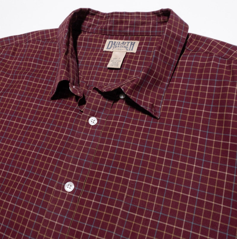 Duluth Trading Co 3XLT Shirt Men's Button-Down Red Plaid Graph Check 3XL Tall