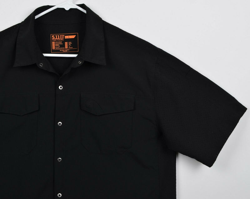 5.11 Tactical Series Men's Sz Large Snap-Front Mesh Black Conceal Carry Shirt