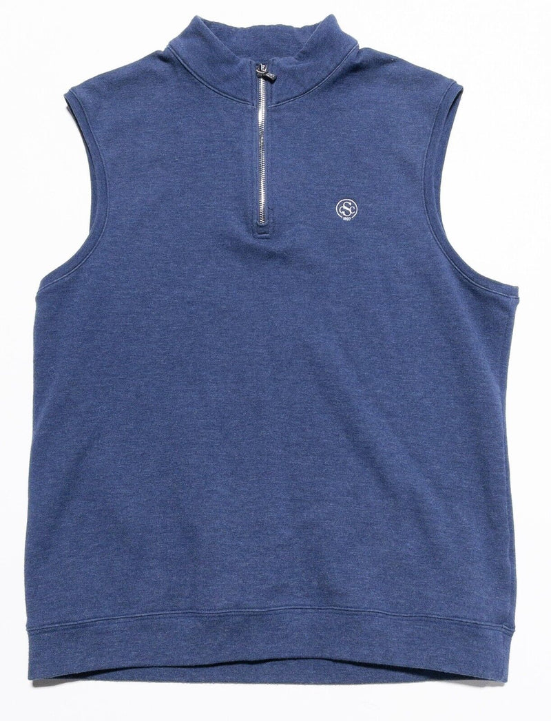 Holderness & Bourne Sweater Vest Men's Large 1/4 Zip Blue Golf Sweatshirt