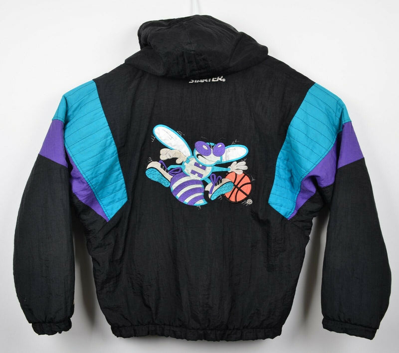 Vintage 90s Charlotte Hornets Men's Large Starter Puffer Anorak Hooded Jacket
