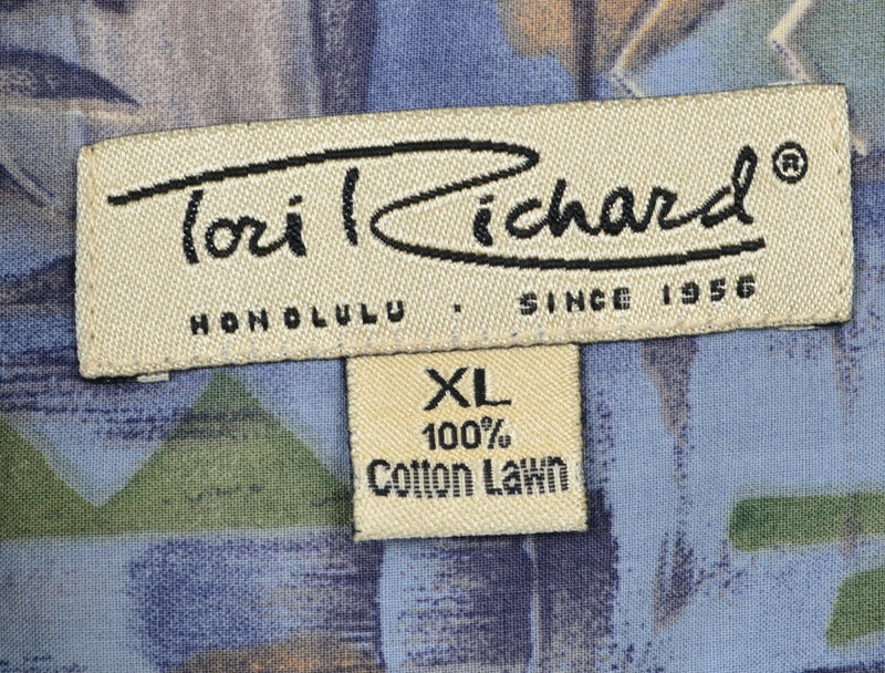 Tori Richard Men's Sz XL Floral Square Cotton Lawn Aloha Camp Hawaiian Shirt