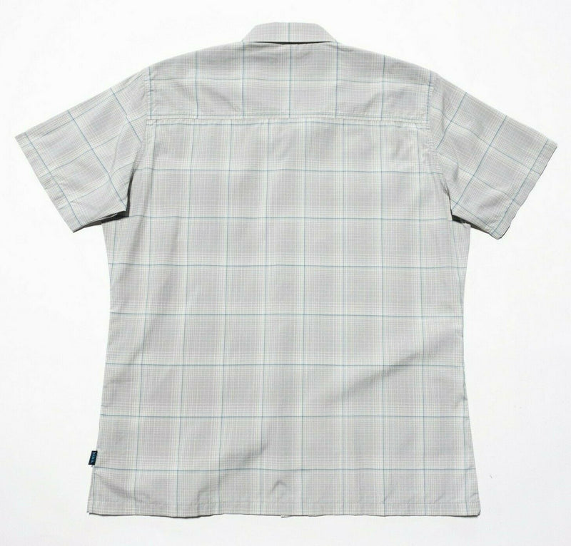 Kuhl Response Shirt Large Eluxur Men's Gray Plaid Short Sleeve Hiking Outdoor