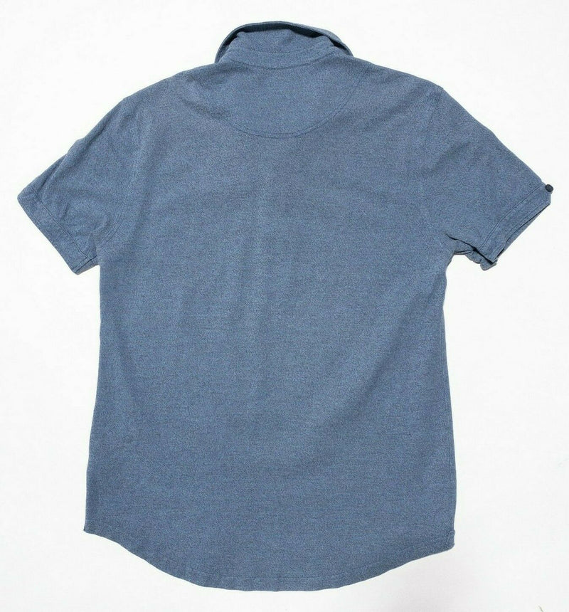 Orlebar Brown Polo Shirt Men's Large Classic Fit Solid Blue Short Sleeve