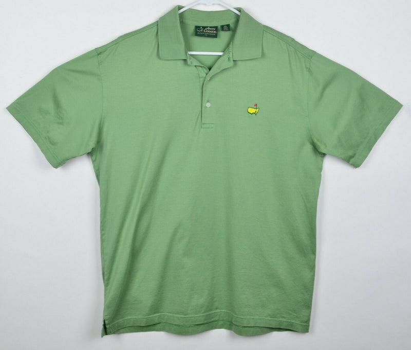 Amen Corner Men's Sz Large Masters Golf Solid Green Pima Cotton Polo Shirt