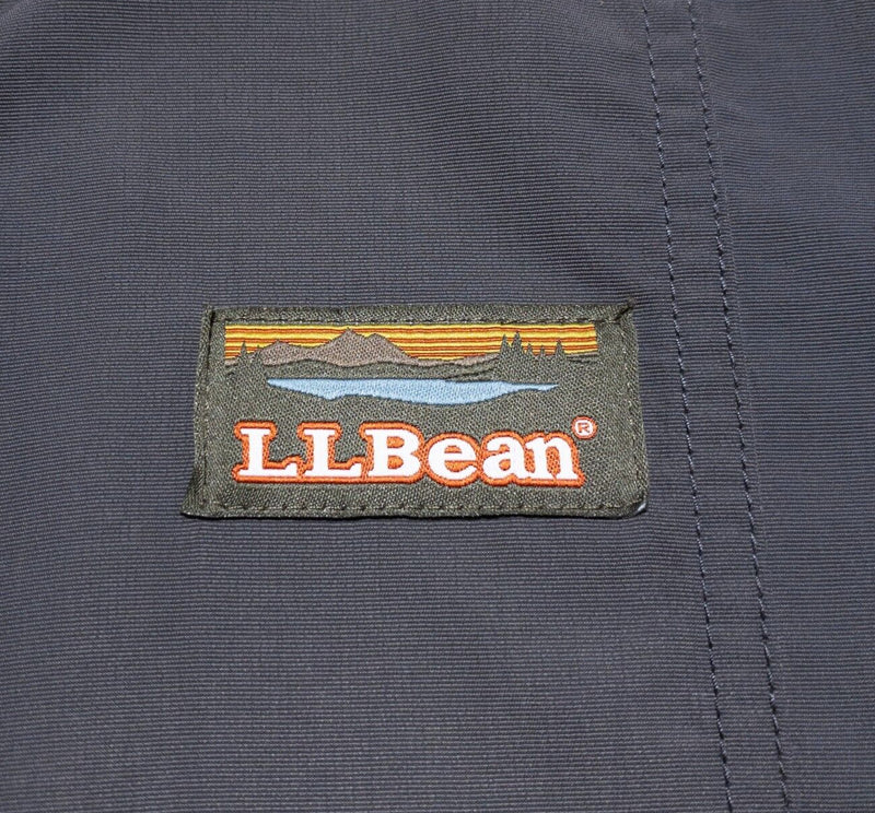 L.L. Bean Anorak Jacket Women's Large Colorblock Gray Blue Hooded Half-Zip