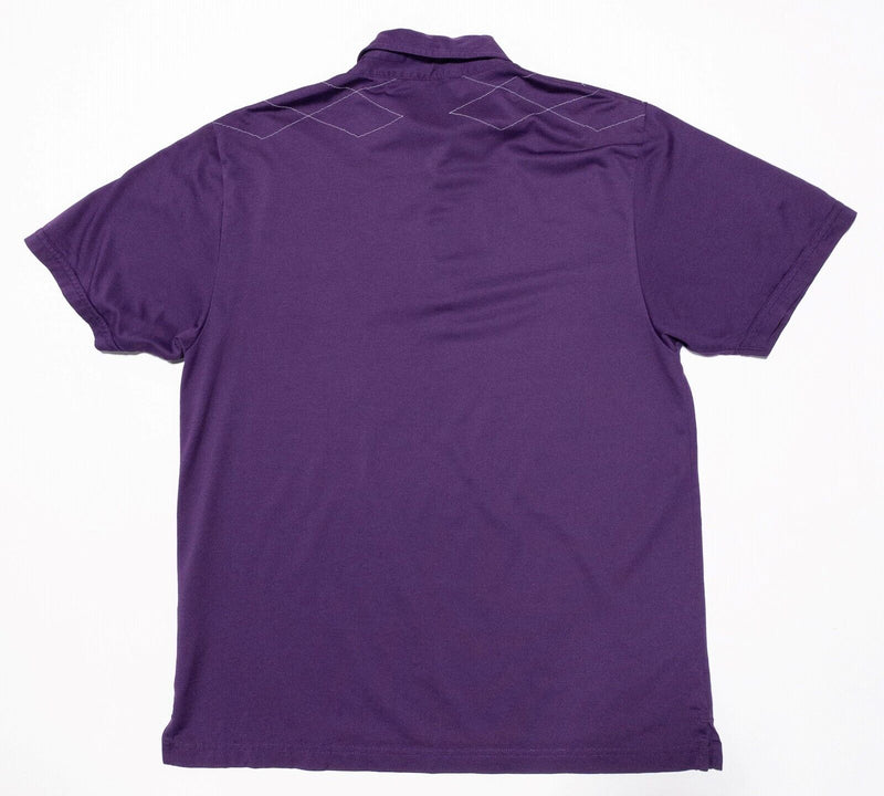 Travis Mathew Polo Mens Fits Size Large Shirt Golf Purple Diamond Argyle Stretch