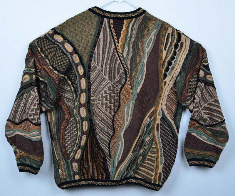 Vtg 90s Tundra Canada Men's Sz Large 3D Coogi-Style Textured Pullover Sweater