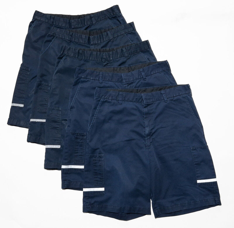 5 FedEx Uniform Shorts 38L Men's Navy Blue Reflective Cargo Stan Herman Delivery