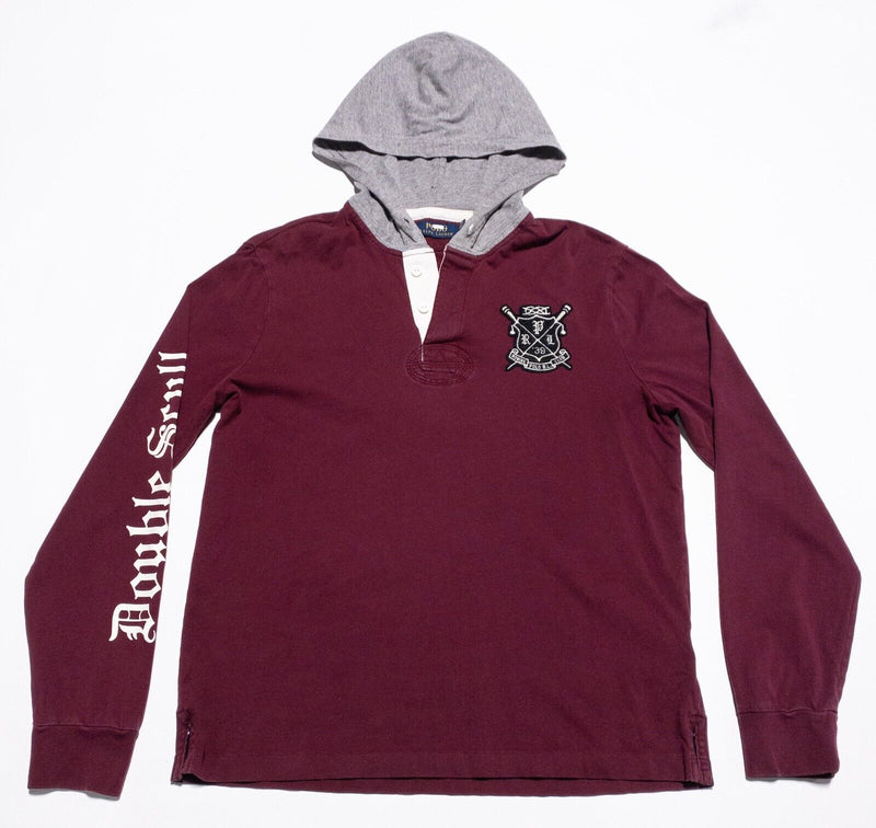 Polo Ralph Lauren Hoodie Shirt Men's Small Rugby Rowing Club Burgundy Preppy