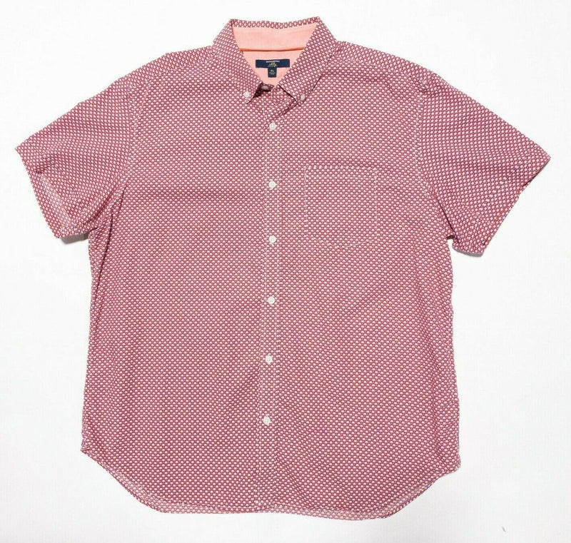 Banana Republic Milly Collection Shirt XL Men's Red Geometric Short Sleeve